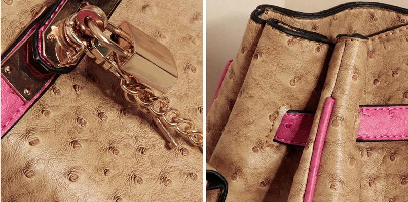 LOCK N KEY STYLE PU LEATHER SHOULDER BAG